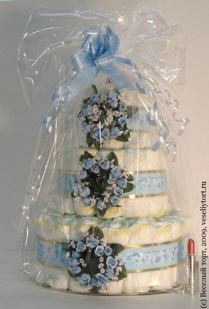 Подарочный набор для новорожденного мальчика, торт Голубая фантазия